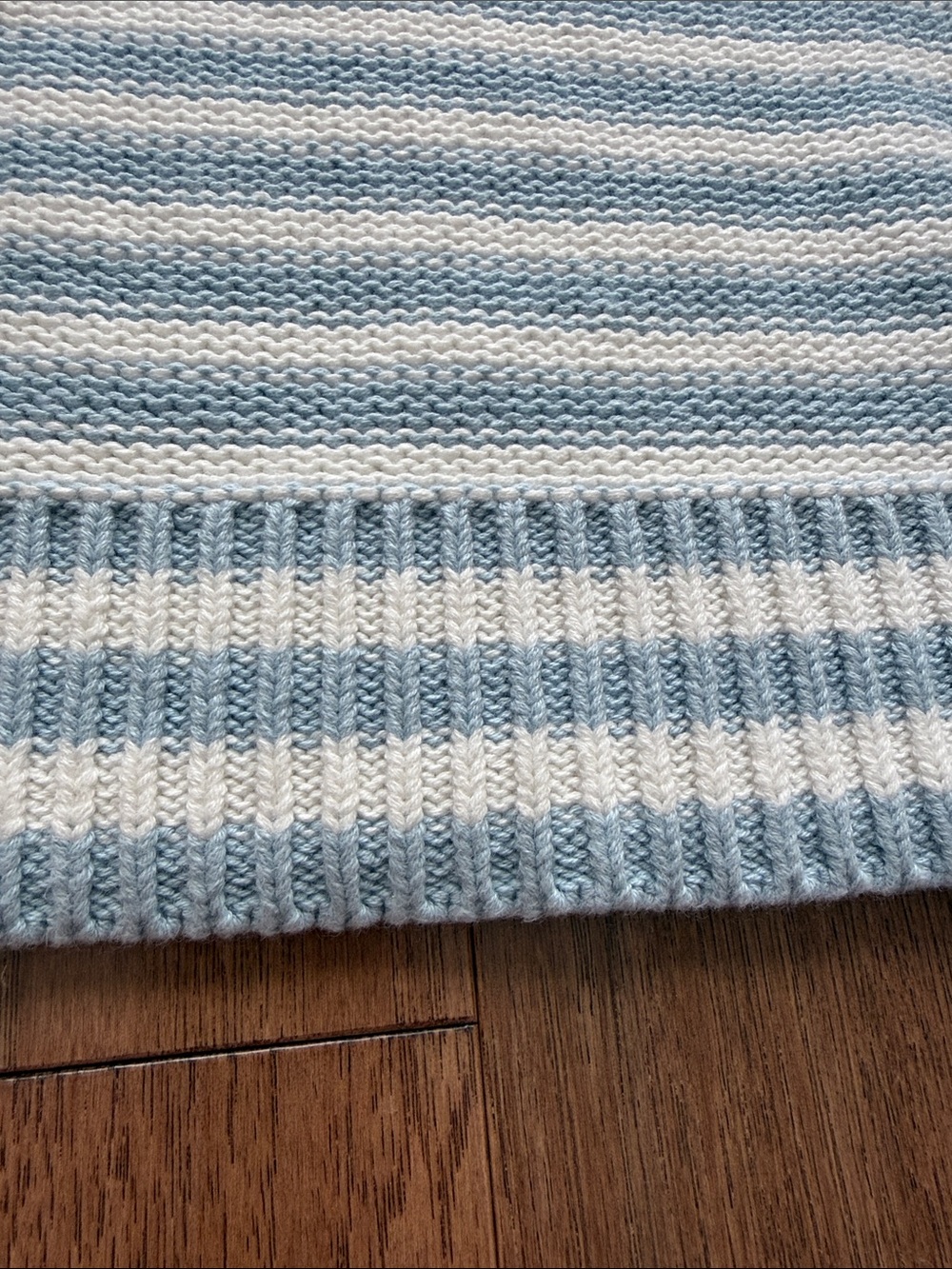 Gap 100% cotton roll neck baby blue white striped sweater M 90s style - Picture 5 of 10